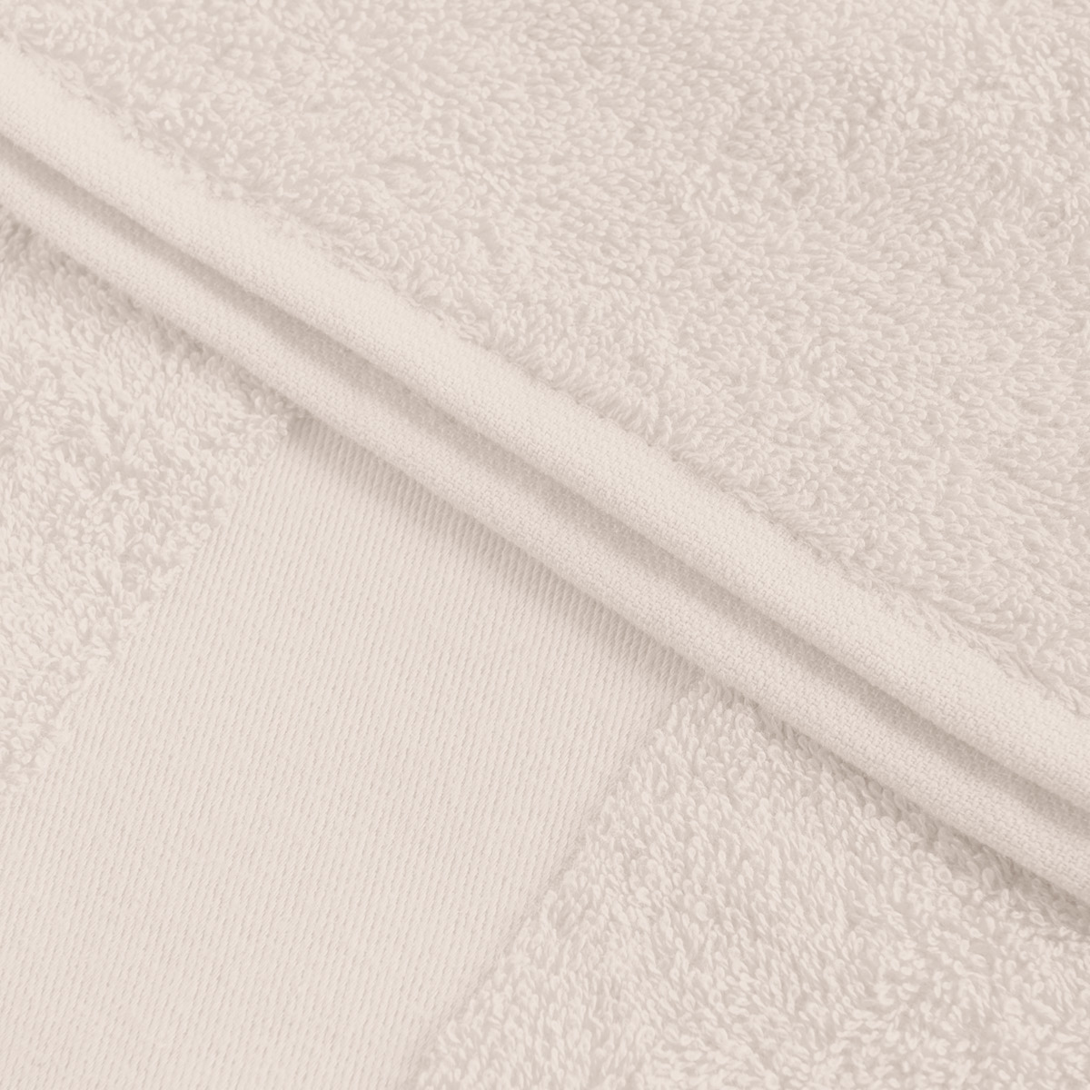 Classic Frottierhandtuch in Beige, Nahaufnahme des Frottiers zum Besticken mit Logo